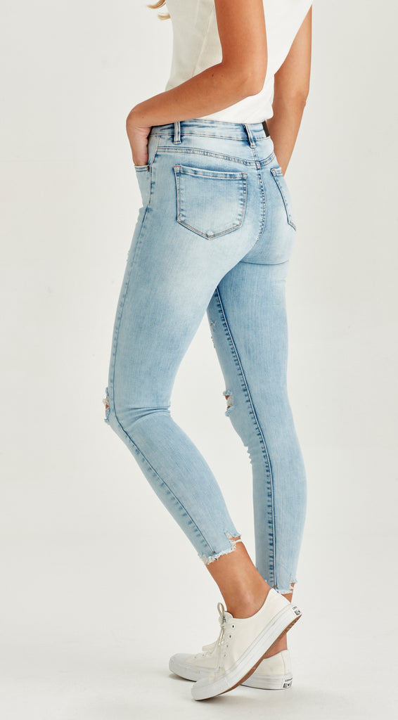 ripped skinny pale blue jean