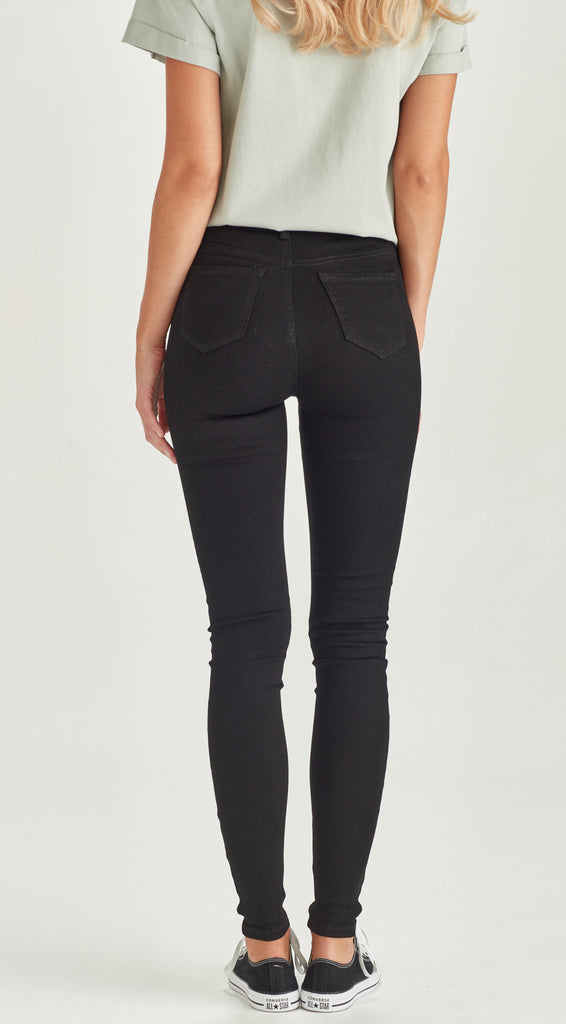 black long skinny stretch denim jean