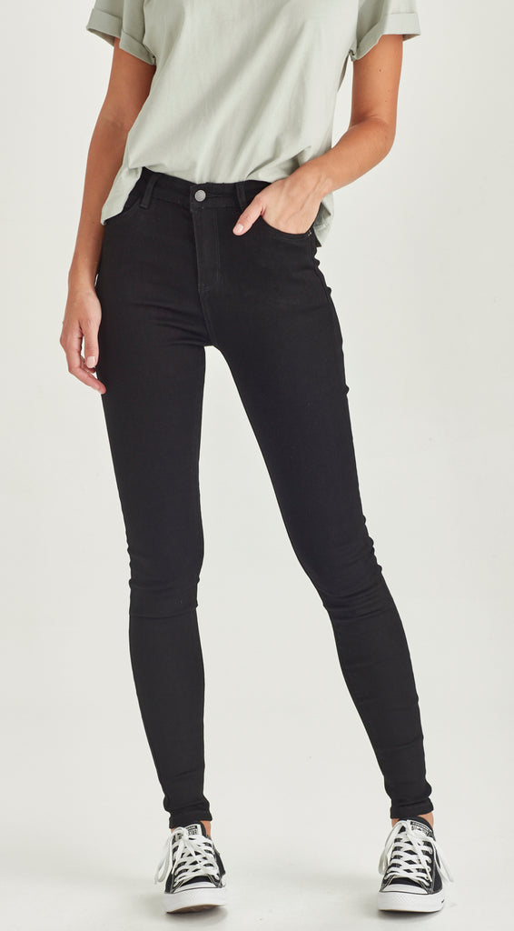 black long skinny stretch denim jean