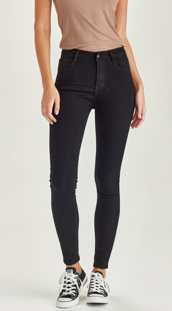 skinny black tall length jean