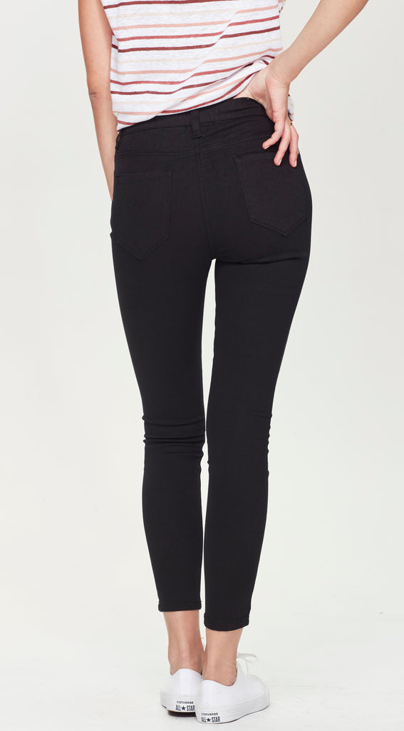 black elastic waist skinny jean